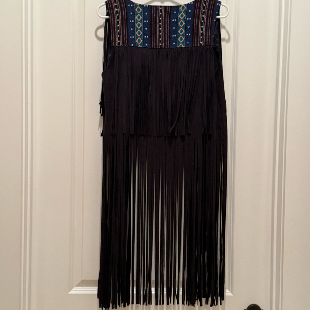 Loveriche Boho Fringe Vest Dress, Size Small, NWT
